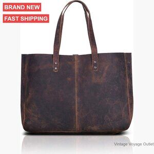 Leather Tote Satchel Shoulder Bag Multipurpose Travel Handbag